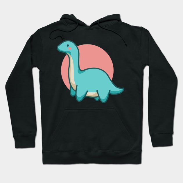 Cute Long Neck Dinosaurus, Brontosaurus, Brachiosaurus Hoodie by hugadino